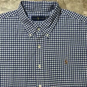 Polo Ralph Lauren Shirt Mens 2XL Gingham Oxford Classic Fit Short Sleeve OCBD